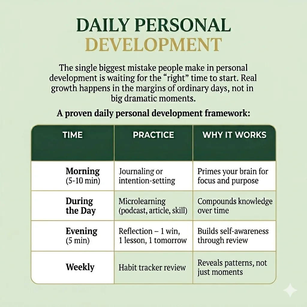 A proven daily personal development framework